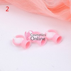 Inele pentru Adezivul de Gene sau Microblading 1 compartiment, ISGR02 - Pink, 3 bucati